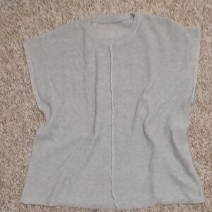 Light Gray Women's Knit Top - Sleeveless Blouse